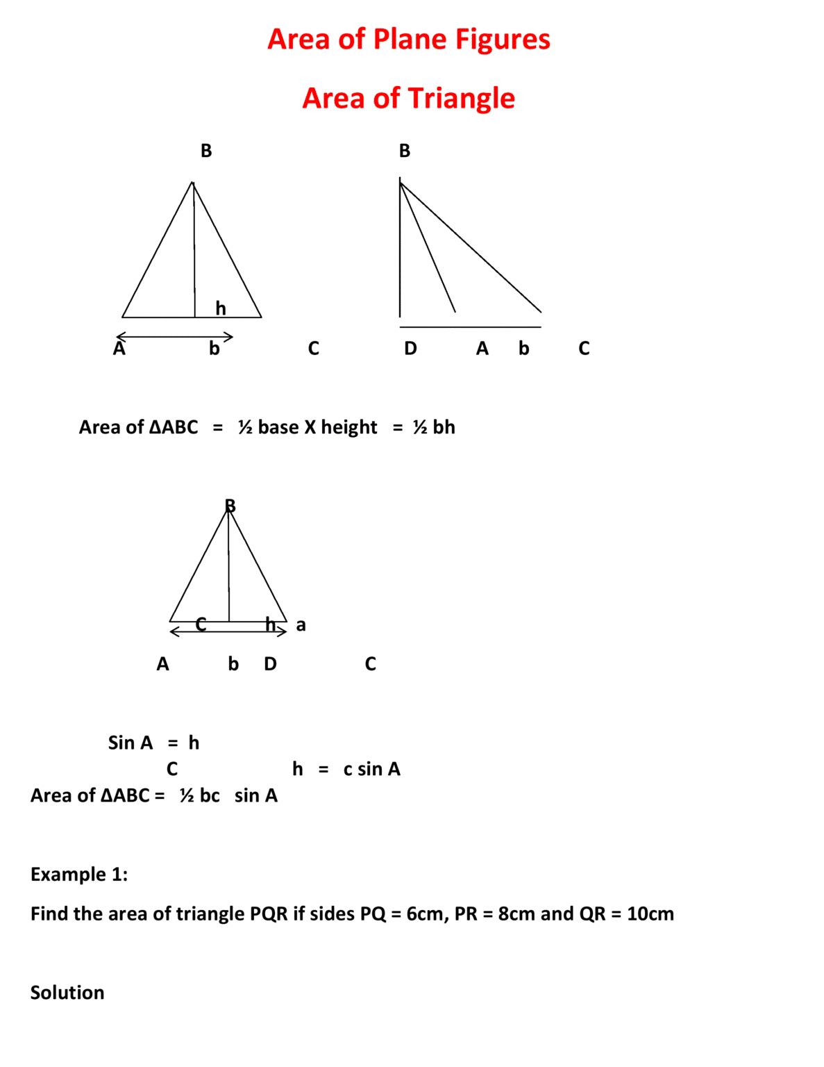 Area Of Plane Figures Acadlly