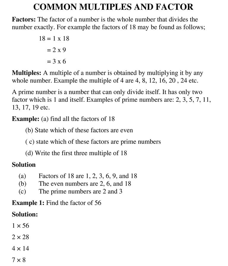 COMMON MULTIPLES AND FACTOR_1