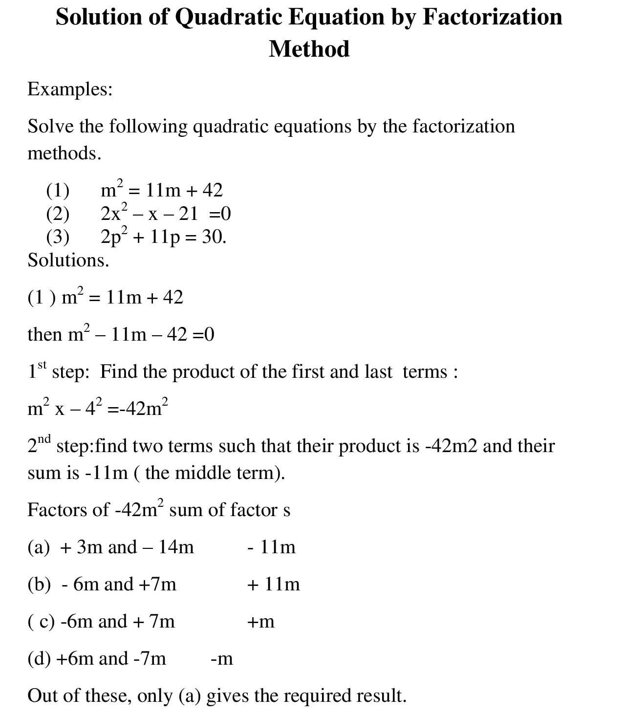 Quadratic Equation by Factorization Method_1