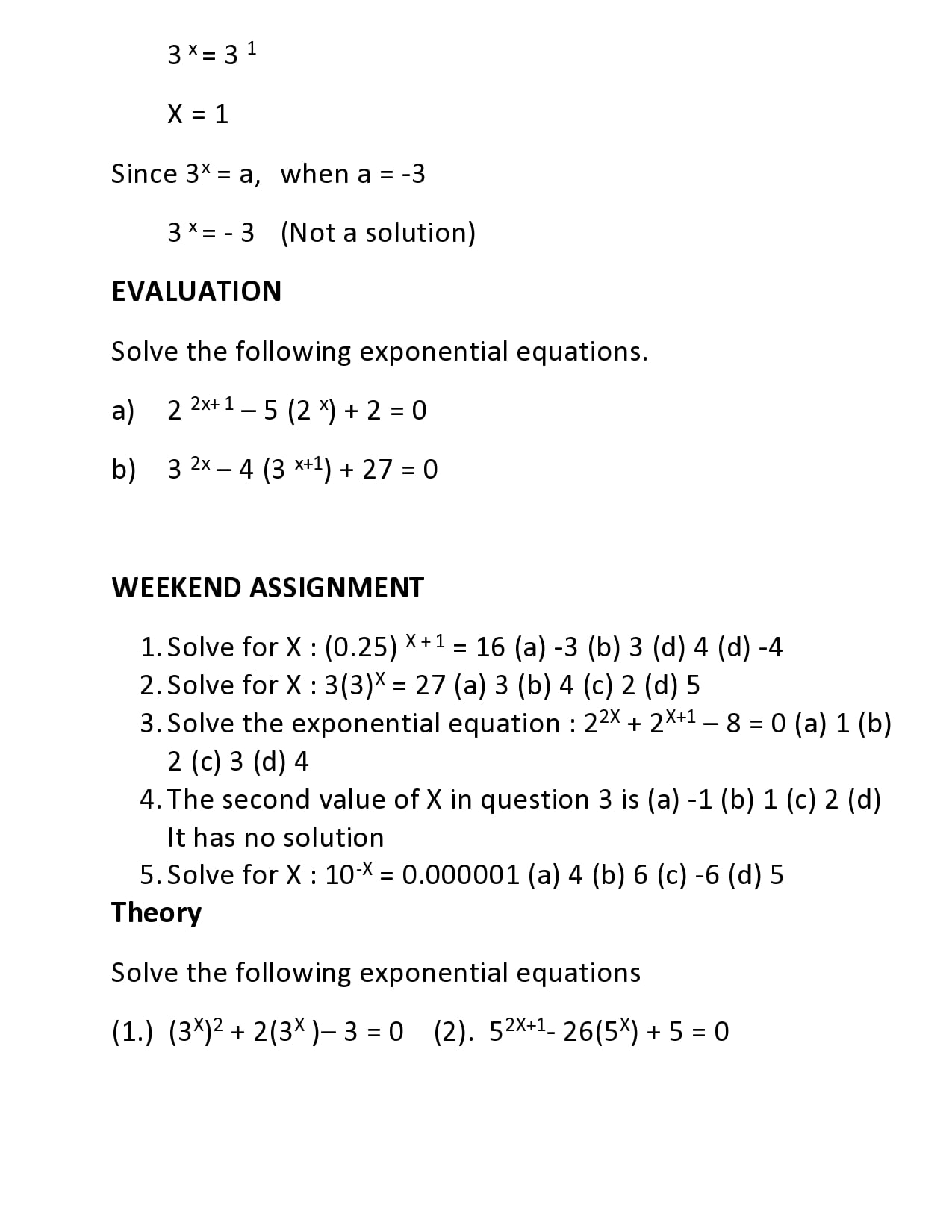 INDICIAL/EXPONENTIAL EQUATION6